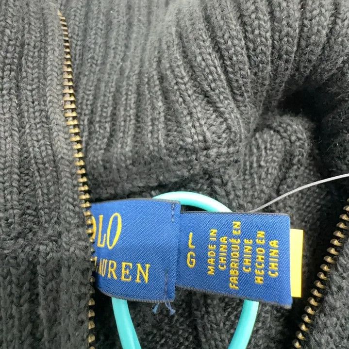 Polo Ralph Lauren Polo Ralph Lauren Men's Black Cable-Knit Quarter-Zip Sweater Size US L / EU 52-54 / 3 - 2 Thumbnail