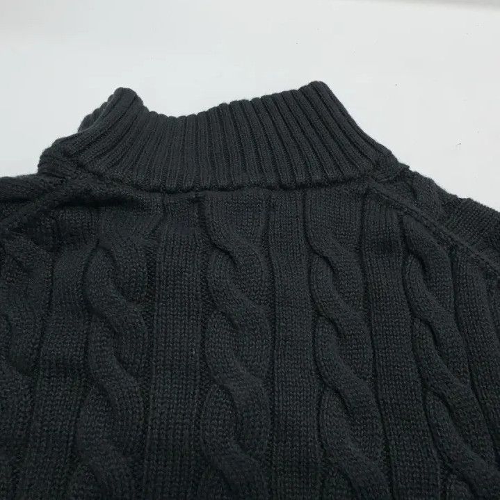 Polo Ralph Lauren Polo Ralph Lauren Men's Black Cable-Knit Quarter-Zip Sweater Size US L / EU 52-54 / 3 - 4 Thumbnail