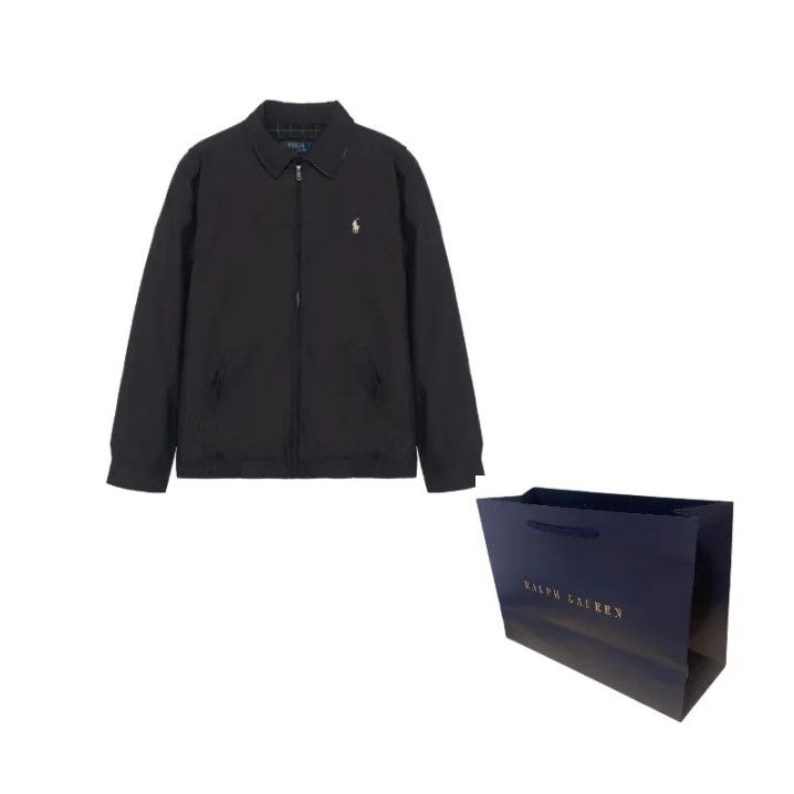 Polo Ralph Lauren Polo Ralph Lauren Men's Black Lapel Zip Jacket Size US M / EU 48-50 / 2 - 2 Thumbnail