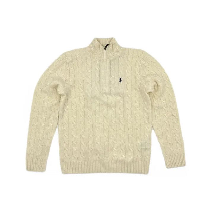 Polo Ralph Lauren Polo Ralph Lauren Men's Cream Cable-Knit Sweater Size US M / EU 48-50 / 2 - 2 Thumbnail