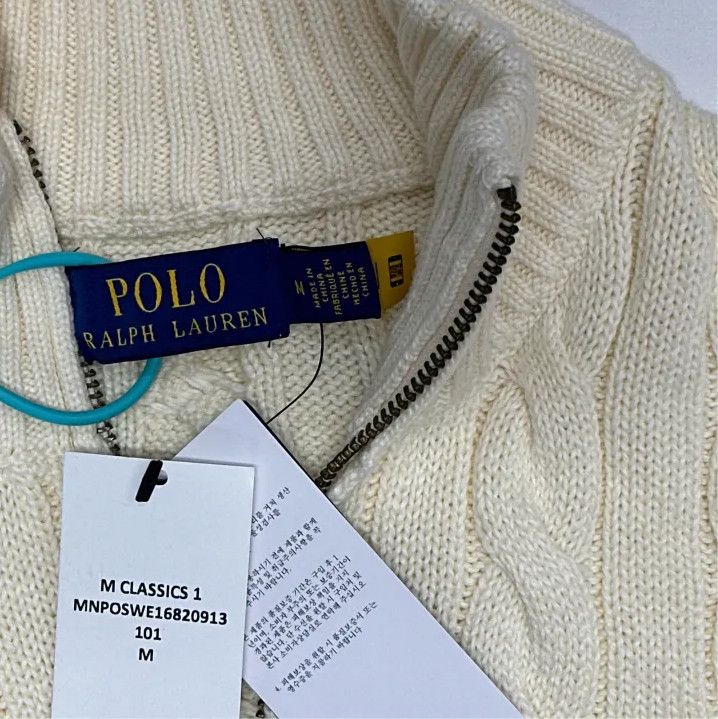 Polo Ralph Lauren Polo Ralph Lauren Men's Half-Zip Cable Knit Sweater Size US M / EU 48-50 / 2 - 2 Thumbnail
