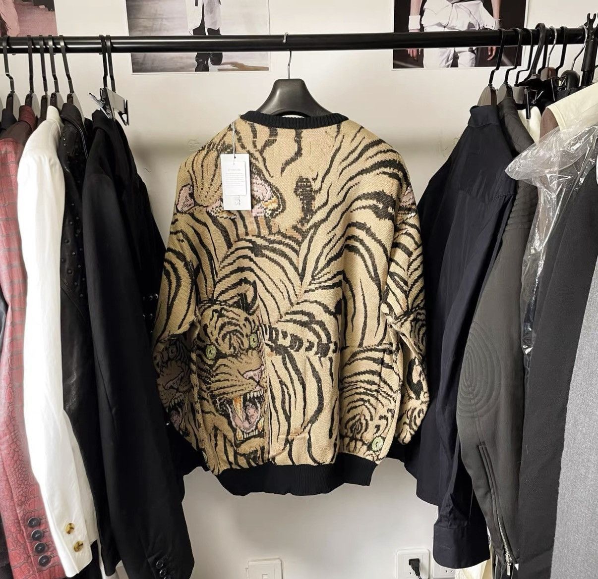 Wacko Maria Beige Tiger Print Cardigan - Size L Size US L / EU 52-54 / 3 - 4 Thumbnail