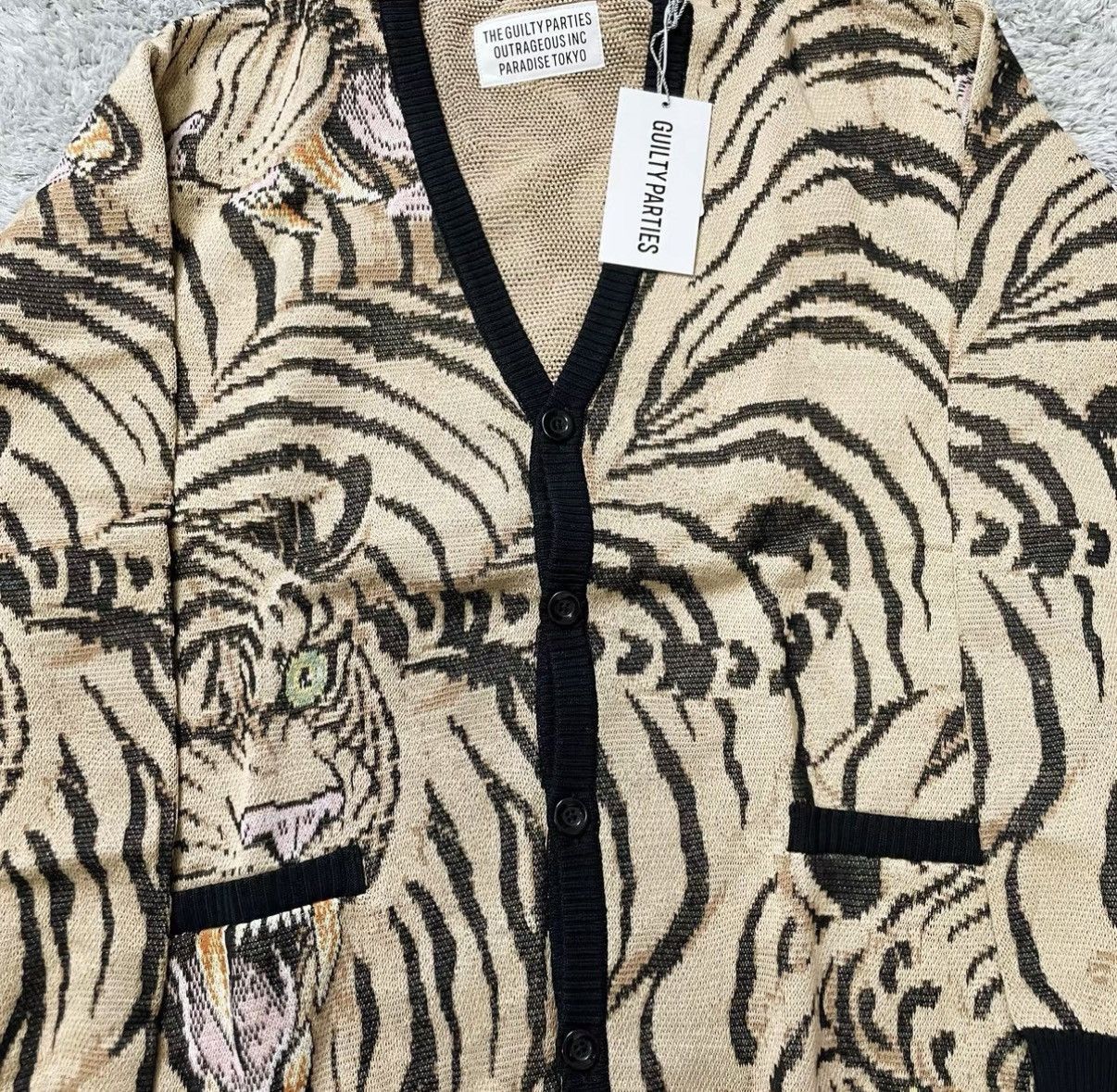 Wacko Maria Beige Tiger Print Cardigan - Size L Size US L / EU 52-54 / 3 - 2 Thumbnail