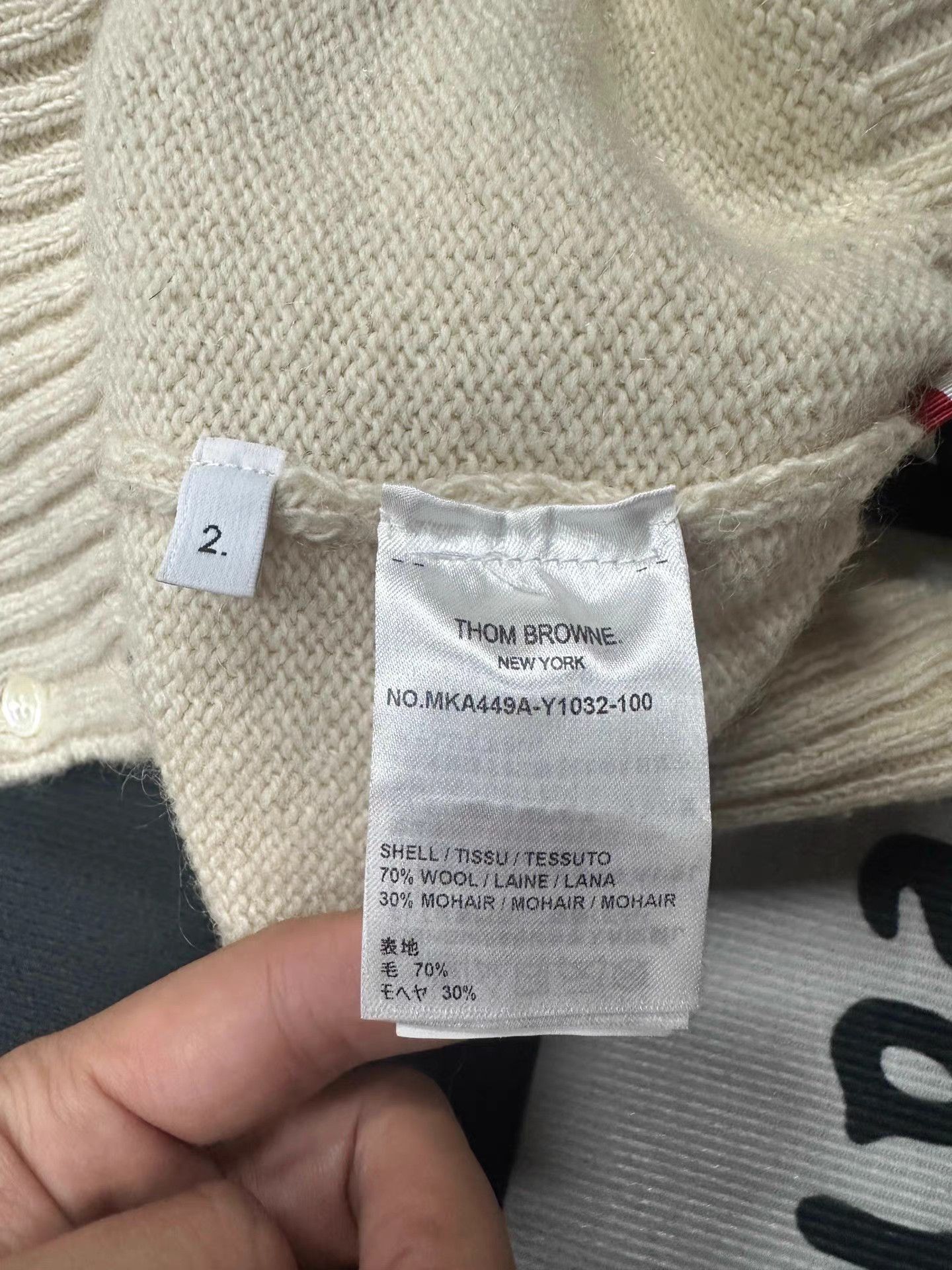 Thom Browne White Collared Sweater with Striped Cuffs Size US S / EU 44-46 / 1 - 7 Thumbnail