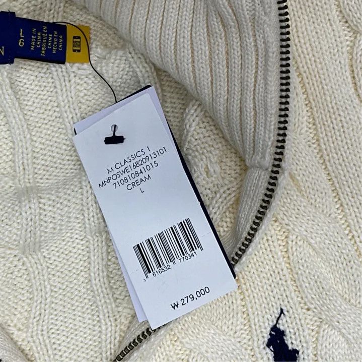 Polo Ralph Lauren Polo Ralph Lauren Men's Half-Zip Cable Knit Sweater Size US L / EU 52-54 / 3 - 3 Thumbnail