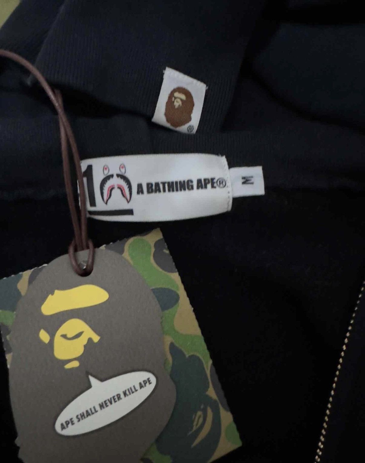 Bape Black Camo Shark Hoodie with Zip Front Size US M / EU 48-50 / 2 - 3 Thumbnail