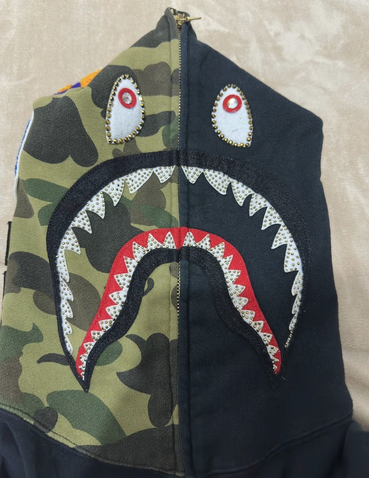 Bape Black Camo Shark Hoodie with Zip Front Size US M / EU 48-50 / 2 - 8 Thumbnail