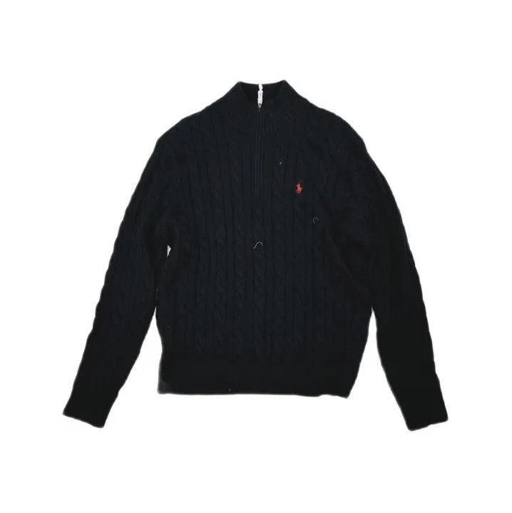 Polo Ralph Lauren Polo Ralph Lauren Men's Cable Knit Quarter-Zip Sweater Size US XXL / EU 58 / 5 - 2 Thumbnail