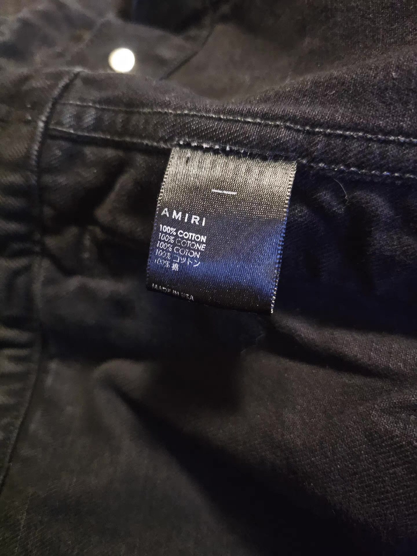 Amiri Black Denim Jacket with Distressed Details Size US M / EU 48-50 / 2 - 7 Thumbnail