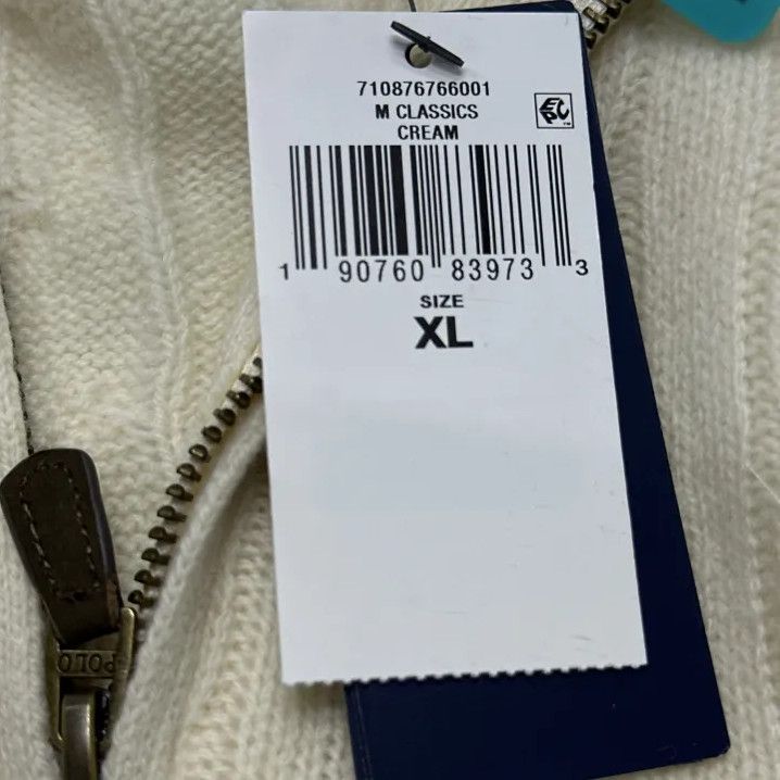 Polo Ralph Lauren Polo Ralph Lauren Men's Cream Cable Knit Sweater Size US XL / EU 56 / 4 - 3 Thumbnail