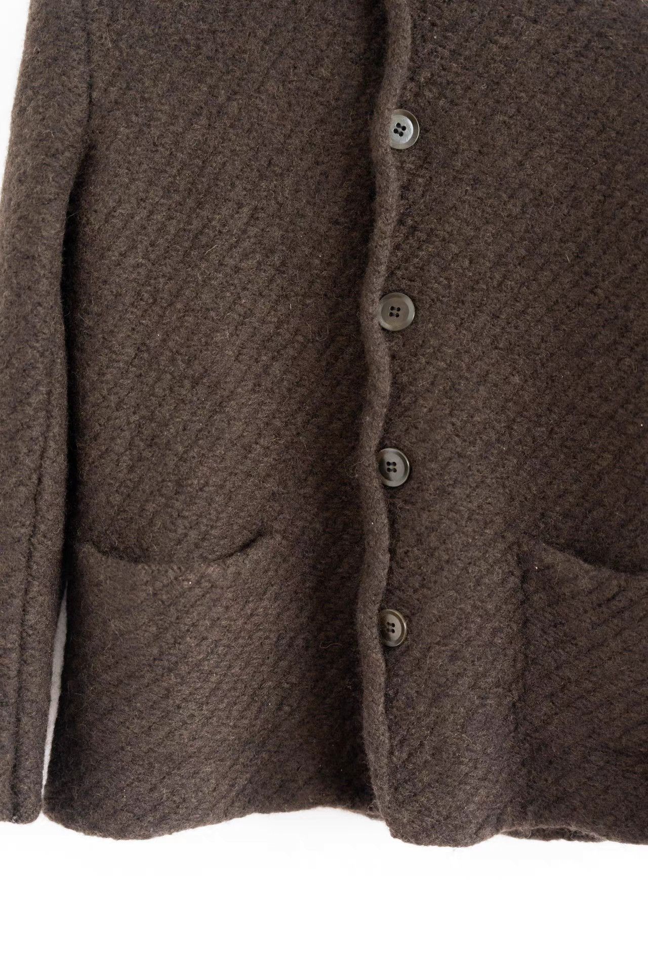 Yohji Yamamoto Brown Button-Front Textured Light Jacket Size US L / EU 52-54 / 3 - 4 Thumbnail