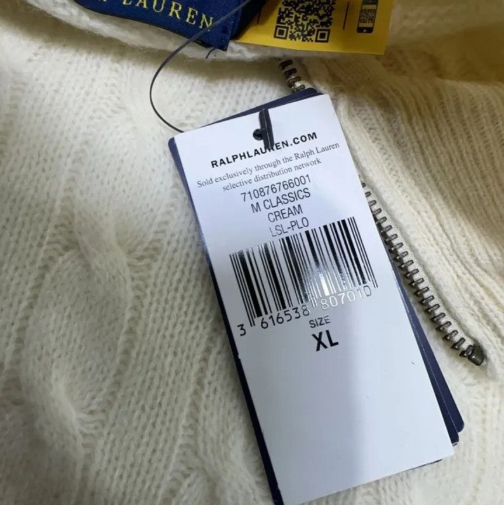 Polo Ralph Lauren Polo Ralph Lauren FW24 Cream Cable-Knit Sweater Size US XL / EU 56 / 4 - 5 Thumbnail