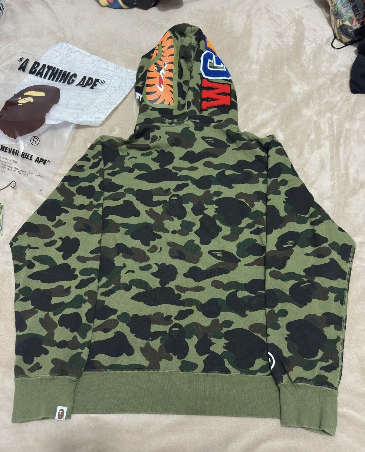 Bape Green Camo Shark Print Zip-Up Hoodie Size US XXL / EU 58 / 5 - 2 Thumbnail
