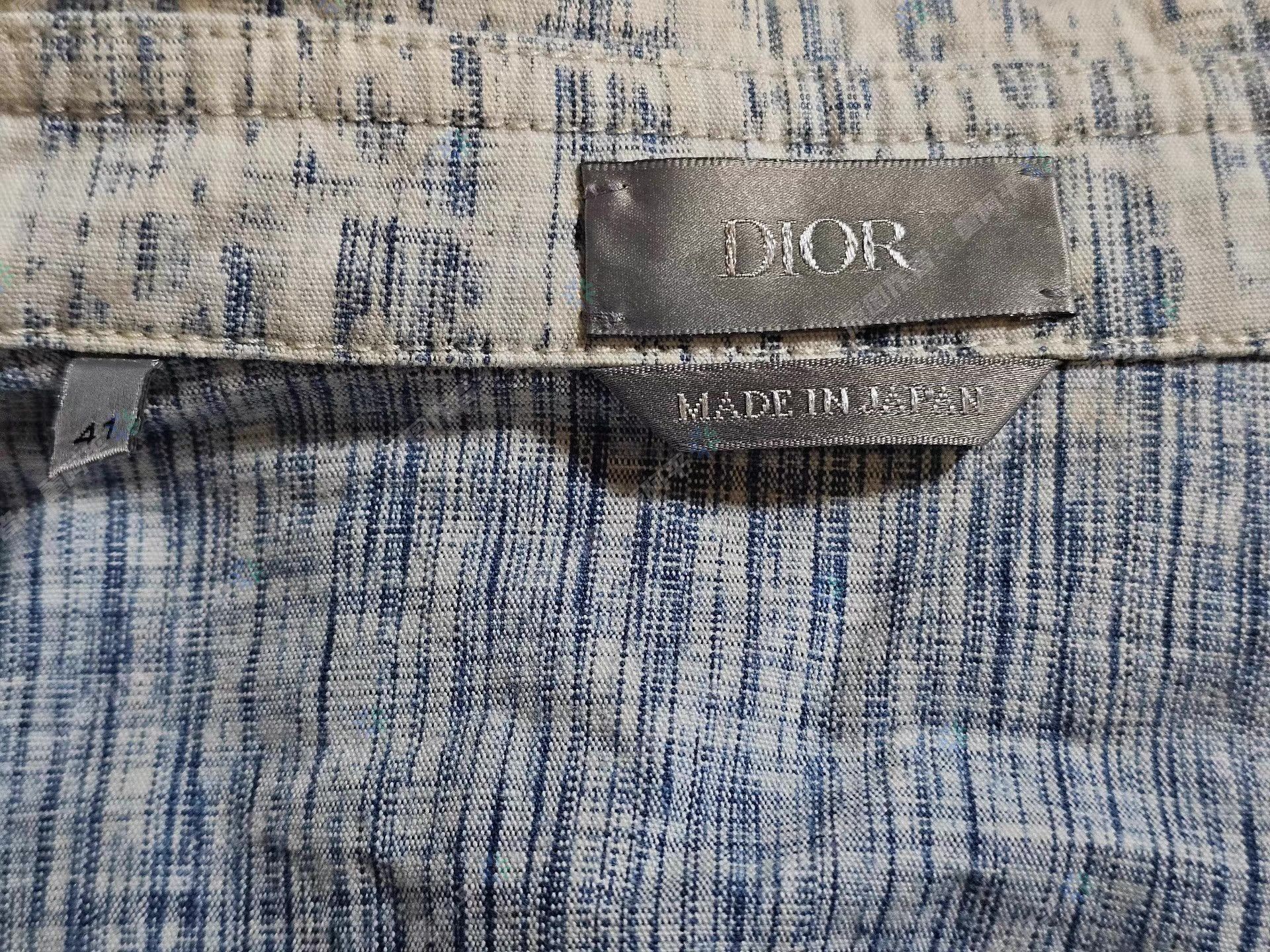 Dior Blue Patterned Long-Sleeve Button-Up Shirt Size US L / EU 52-54 / 3 - 5 Thumbnail