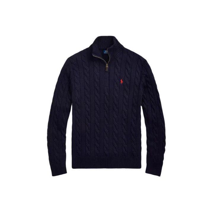 Polo Ralph Lauren Polo Ralph Lauren Embroidered Pony Cable Knit Quarter-Zip Sweater Size US L / EU 52-54 / 3 - 2 Thumbnail
