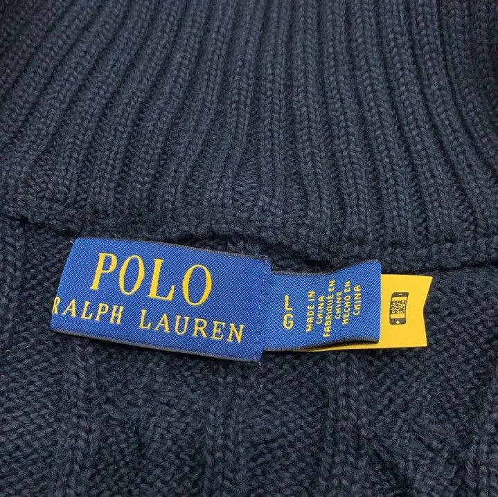 Polo Ralph Lauren Polo Ralph Lauren Embroidered Pony Cable Knit Quarter-Zip Sweater Size US L / EU 52-54 / 3 - 3 Thumbnail