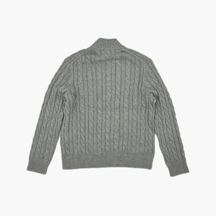 Polo Ralph Lauren Polo Ralph Lauren Gray Cable-Knit Quarter-Zip Sweater Size US XXL / EU 58 / 5 - 3 Thumbnail