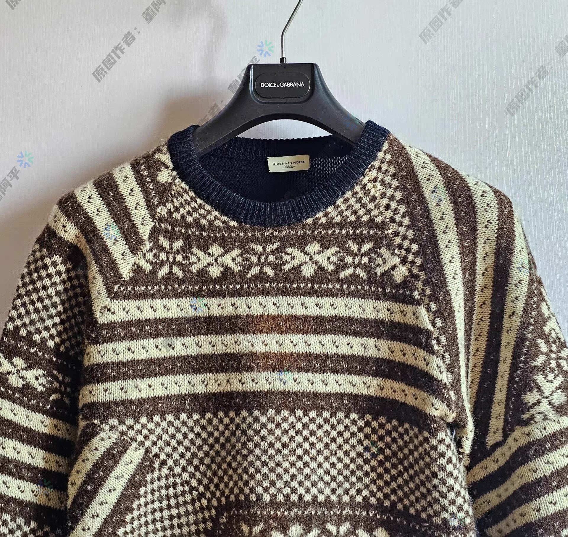 Dries Van Noten Multi-Patterned Long Sleeve Sweater Size US M / EU 48-50 / 2 - 2 Thumbnail