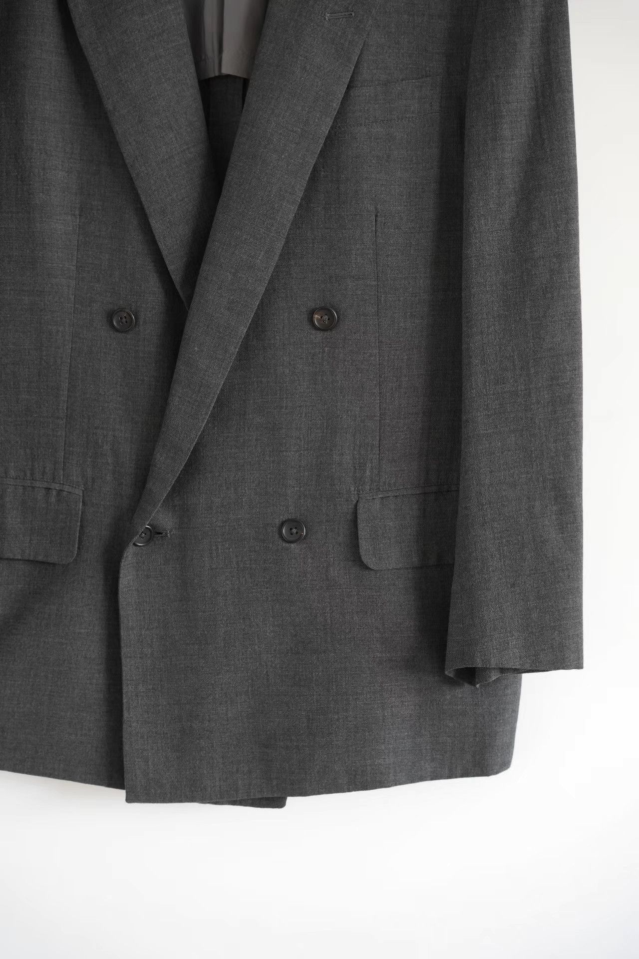 Yohji Yamamoto Gray Double-Breasted Blazer - Size S Size US S / EU 44-46 / 1 - 4 Thumbnail