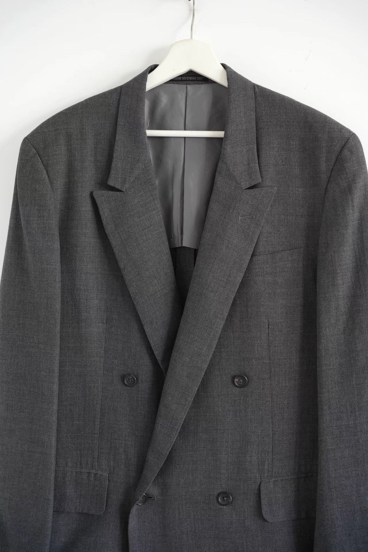 Yohji Yamamoto Gray Double-Breasted Blazer - Size S Size US S / EU 44-46 / 1 - 2 Thumbnail