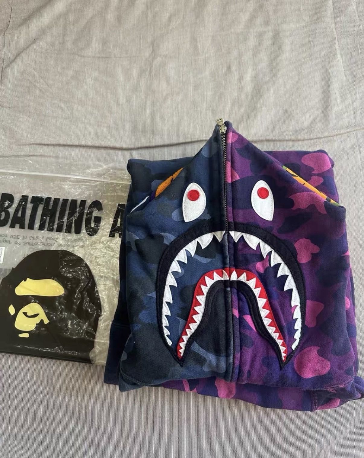 Bape Blue Camo Shark Zip-Up Hoodie Size US XXL / EU 58 / 5 - 8 Thumbnail