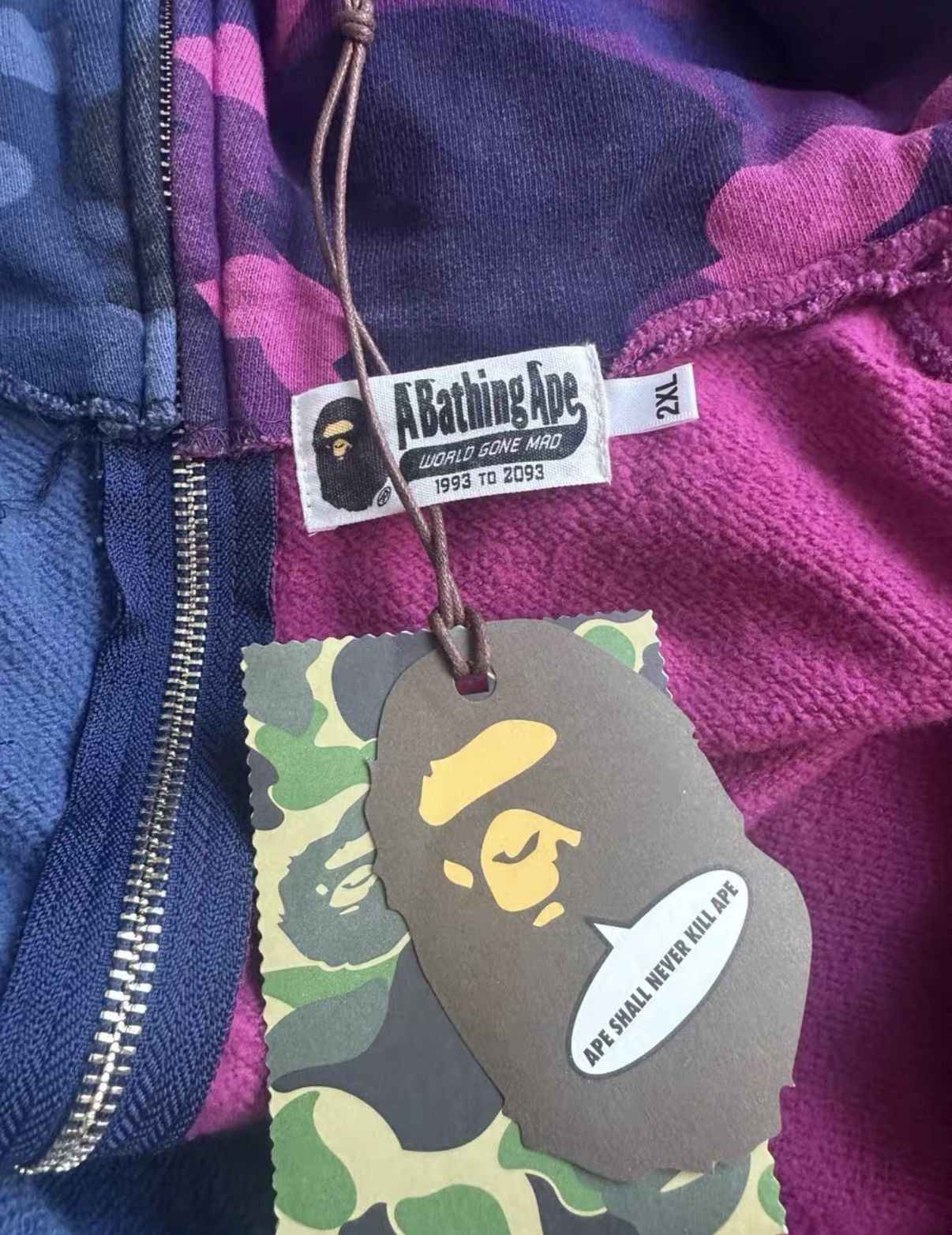 Bape Blue Camo Shark Zip-Up Hoodie Size US XXL / EU 58 / 5 - 3 Thumbnail