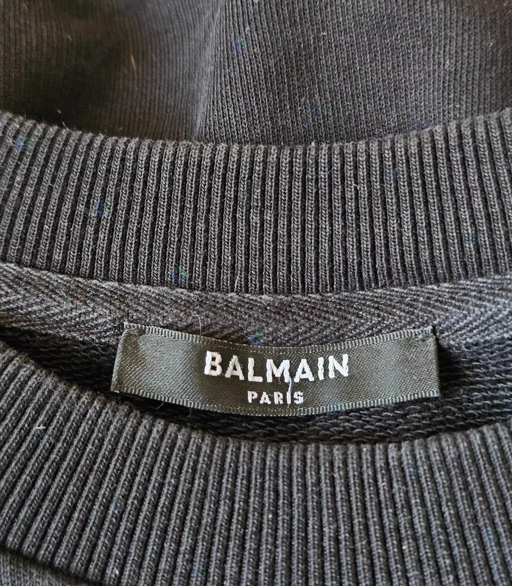 Balmain Black Crewneck Sweatshirt with Paris Print Size US M / EU 48-50 / 2 - 4 Thumbnail