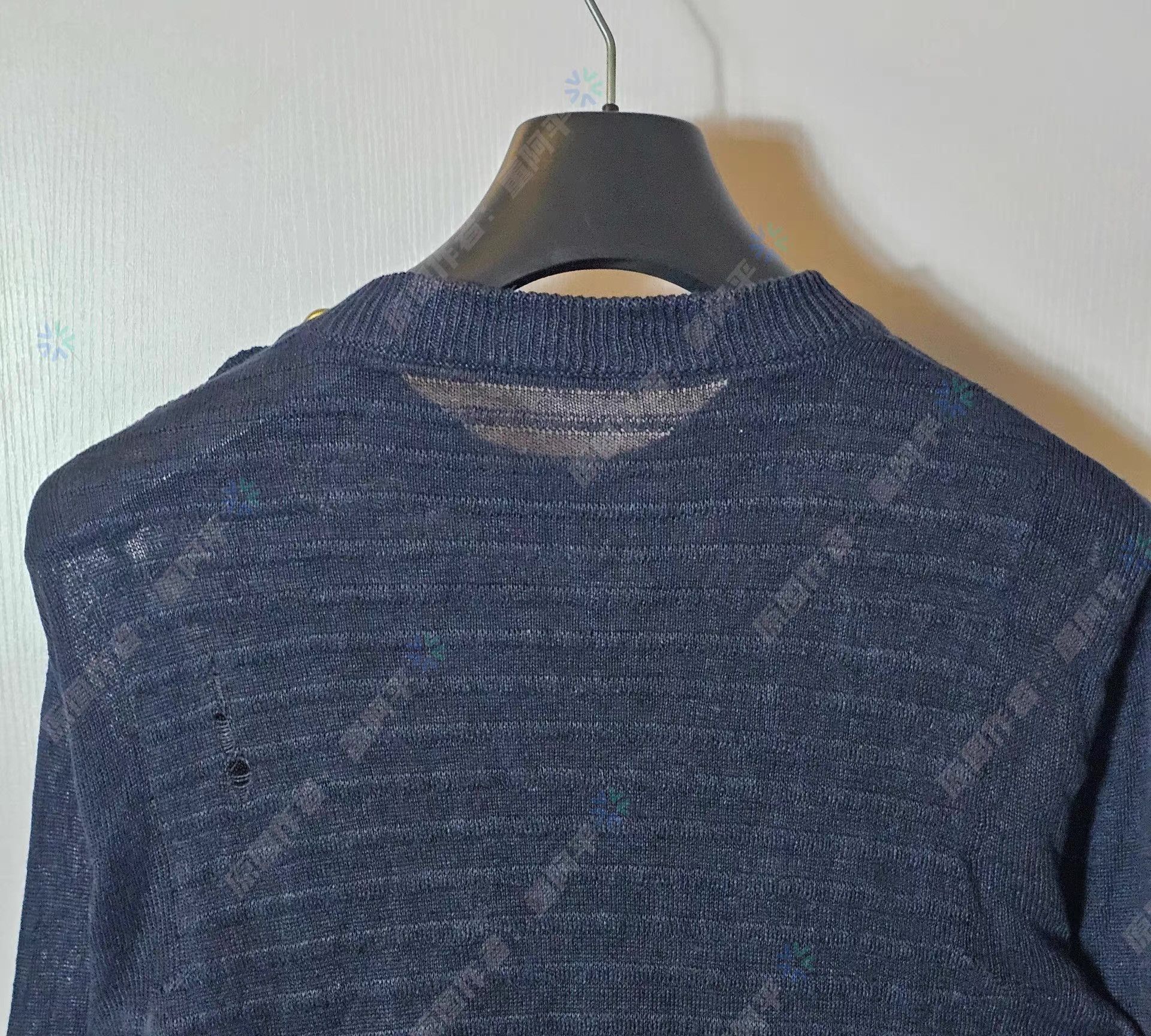 Balmain Blue Ribbed Knit Long Sleeve Sweater S Size US S / EU 44-46 / 1 - 6 Thumbnail
