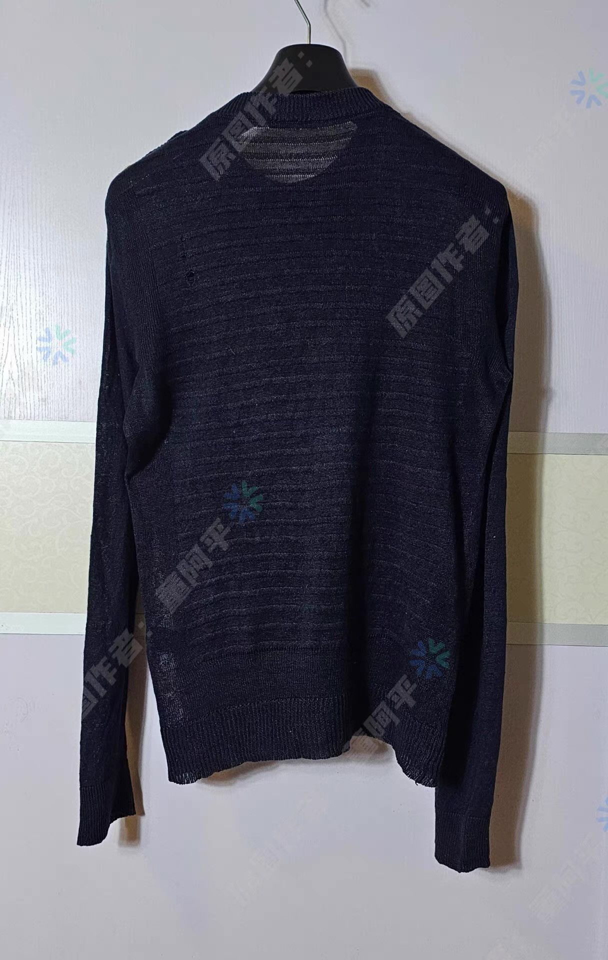 Balmain Blue Ribbed Knit Long Sleeve Sweater S Size US S / EU 44-46 / 1 - 5 Thumbnail