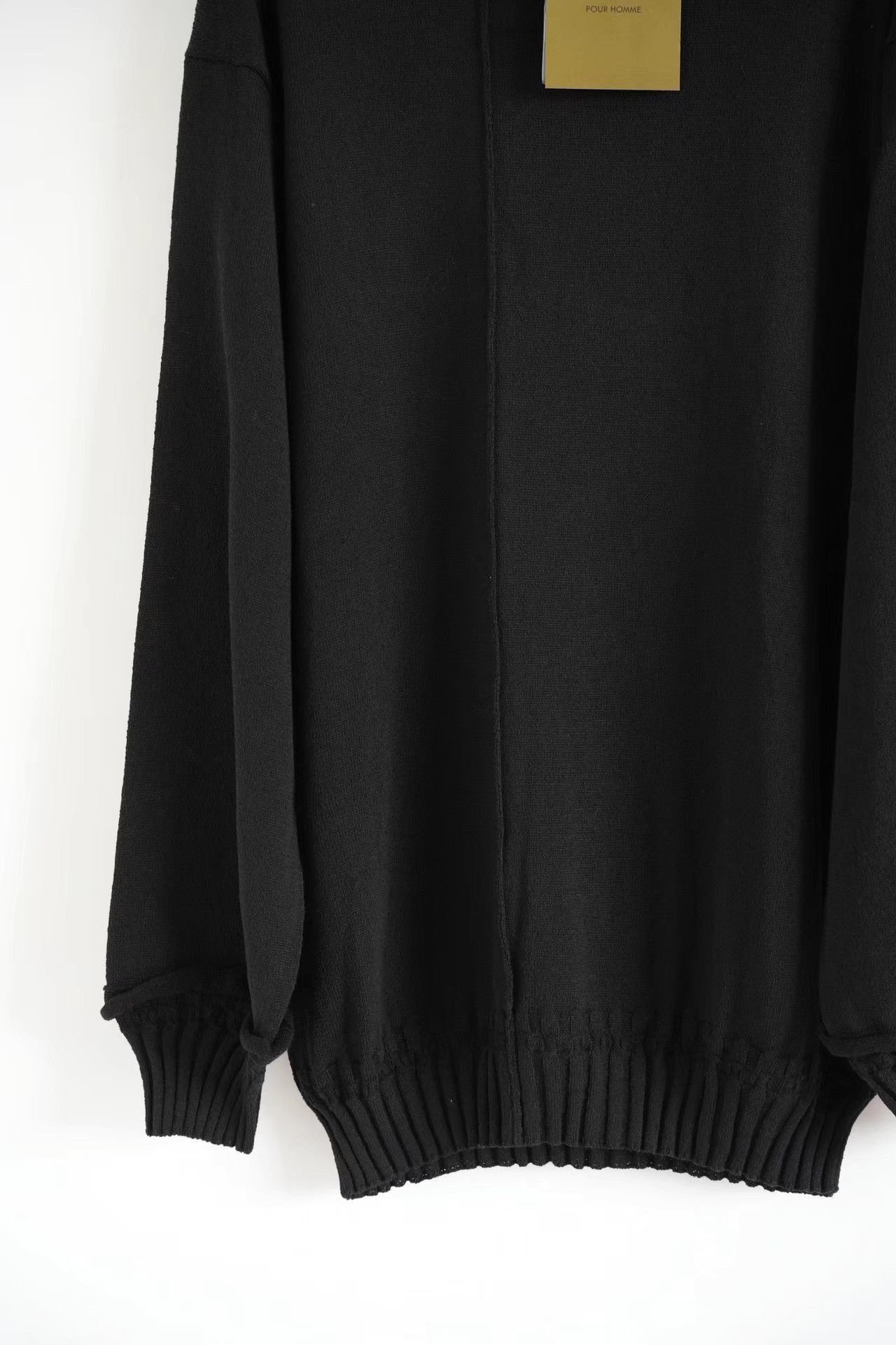Yohji Yamamoto Black Long-Sleeve Sweatshirt Size US L / EU 52-54 / 3 - 4 Thumbnail