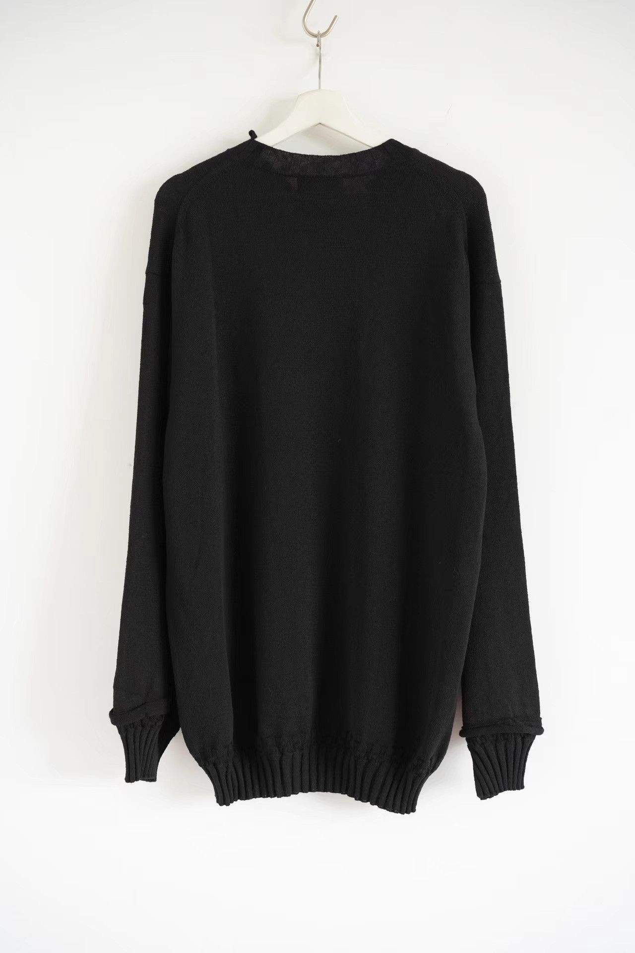 Yohji Yamamoto Black Long-Sleeve Sweatshirt Size US L / EU 52-54 / 3 - 2 Thumbnail