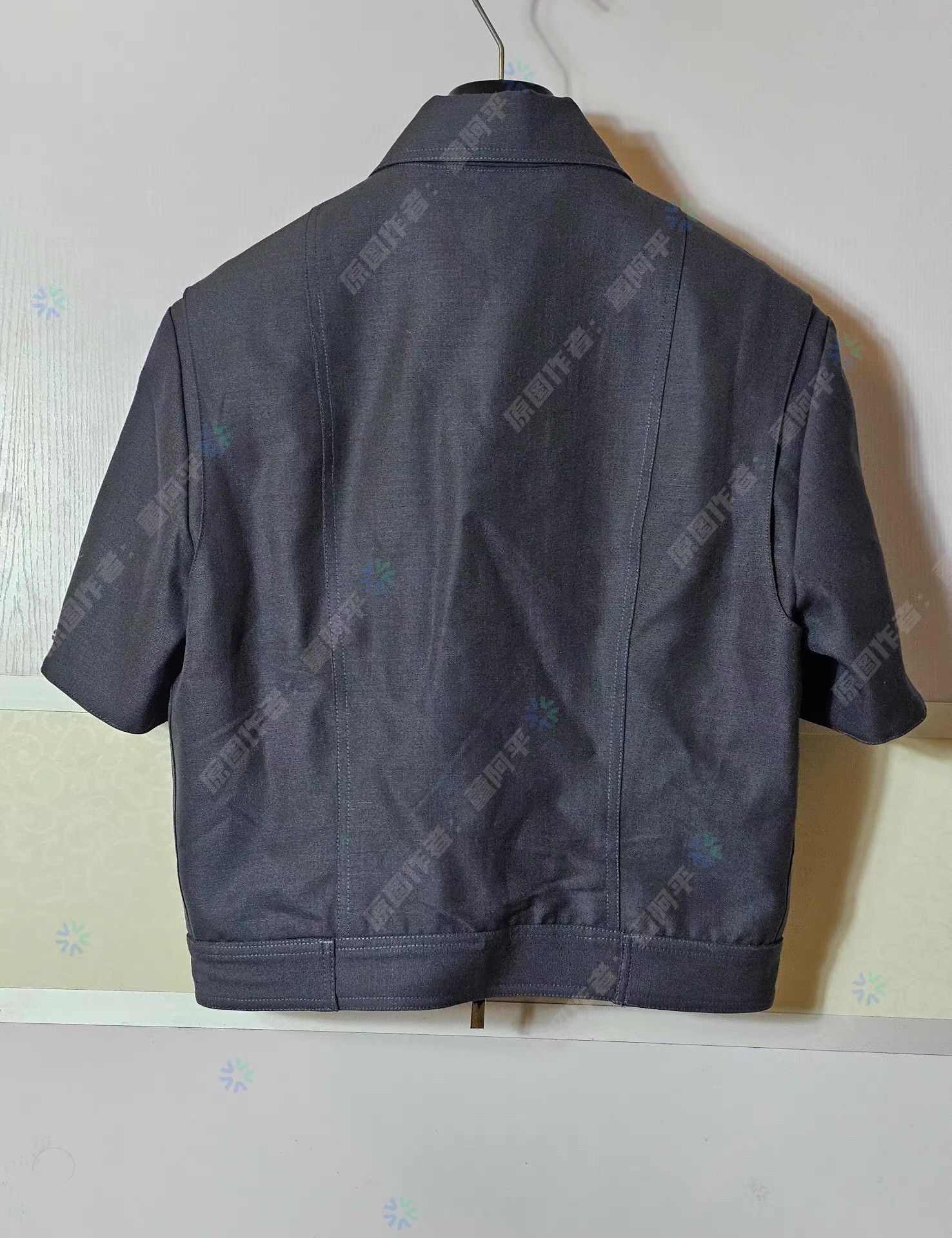 Dior Gray Short-Sleeve Zip-Front Jacket Size M Size US M / EU 48-50 / 2 - 3 Thumbnail