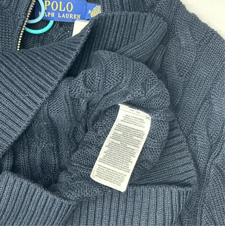 Polo Ralph Lauren Polo Ralph Lauren Embroidered Pony Cable Knit Quarter-Zip Sweater Size US M / EU 48-50 / 2 - 4 Thumbnail