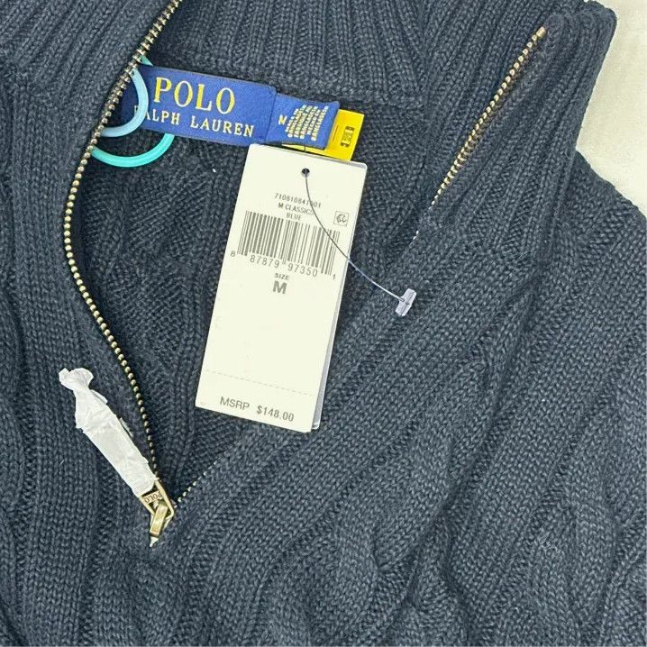 Polo Ralph Lauren Polo Ralph Lauren Embroidered Pony Cable Knit Quarter-Zip Sweater Size US M / EU 48-50 / 2 - 3 Thumbnail