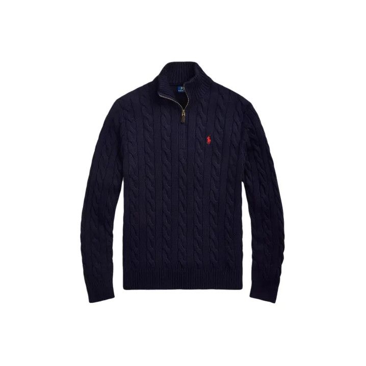 Polo Ralph Lauren Polo Ralph Lauren Embroidered Pony Cable Knit Quarter-Zip Sweater Size US M / EU 48-50 / 2 - 2 Thumbnail