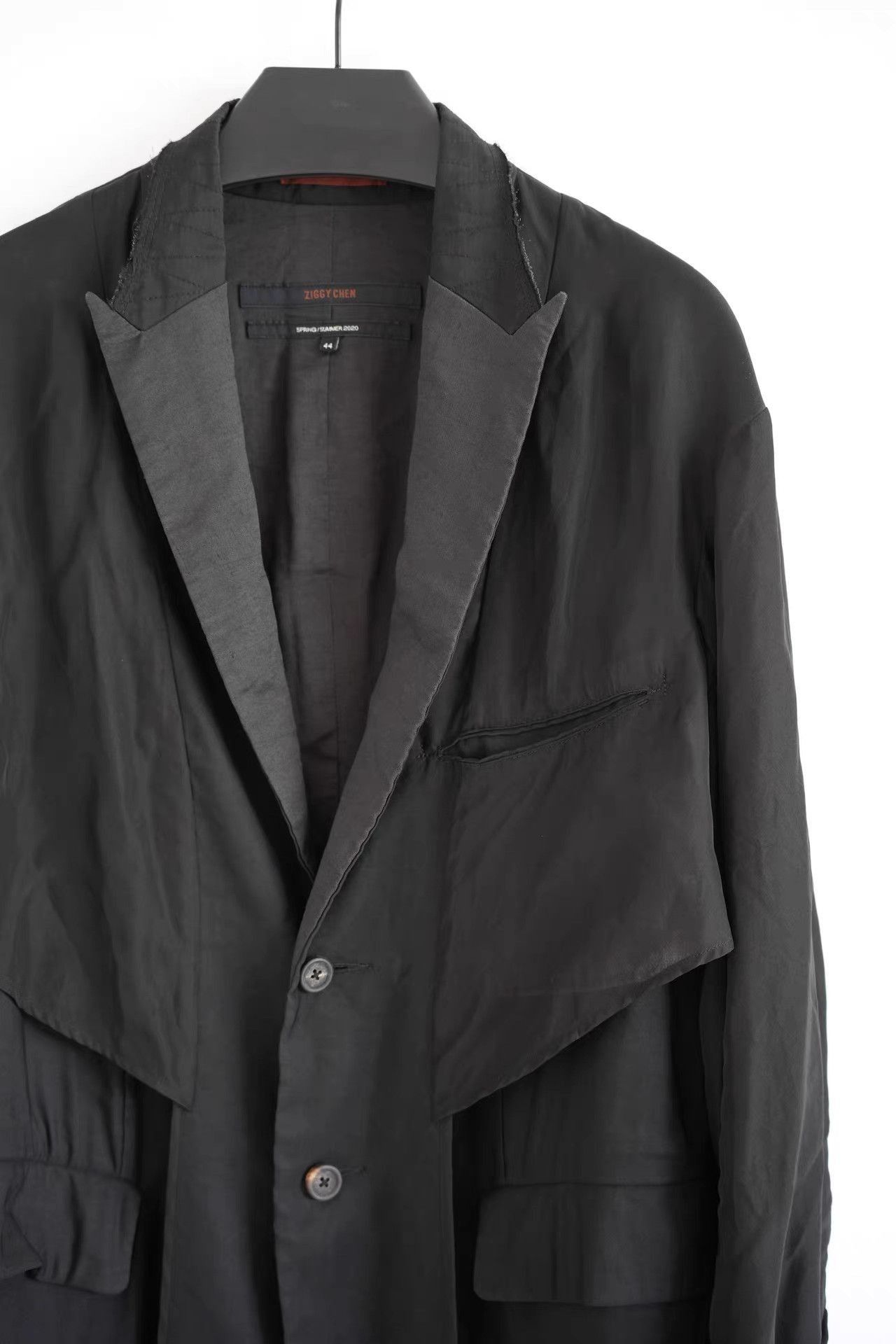 Ziggy Chen Black Layered Light Jacket with Button Closure Size US S / EU 44-46 / 1 - 3 Thumbnail