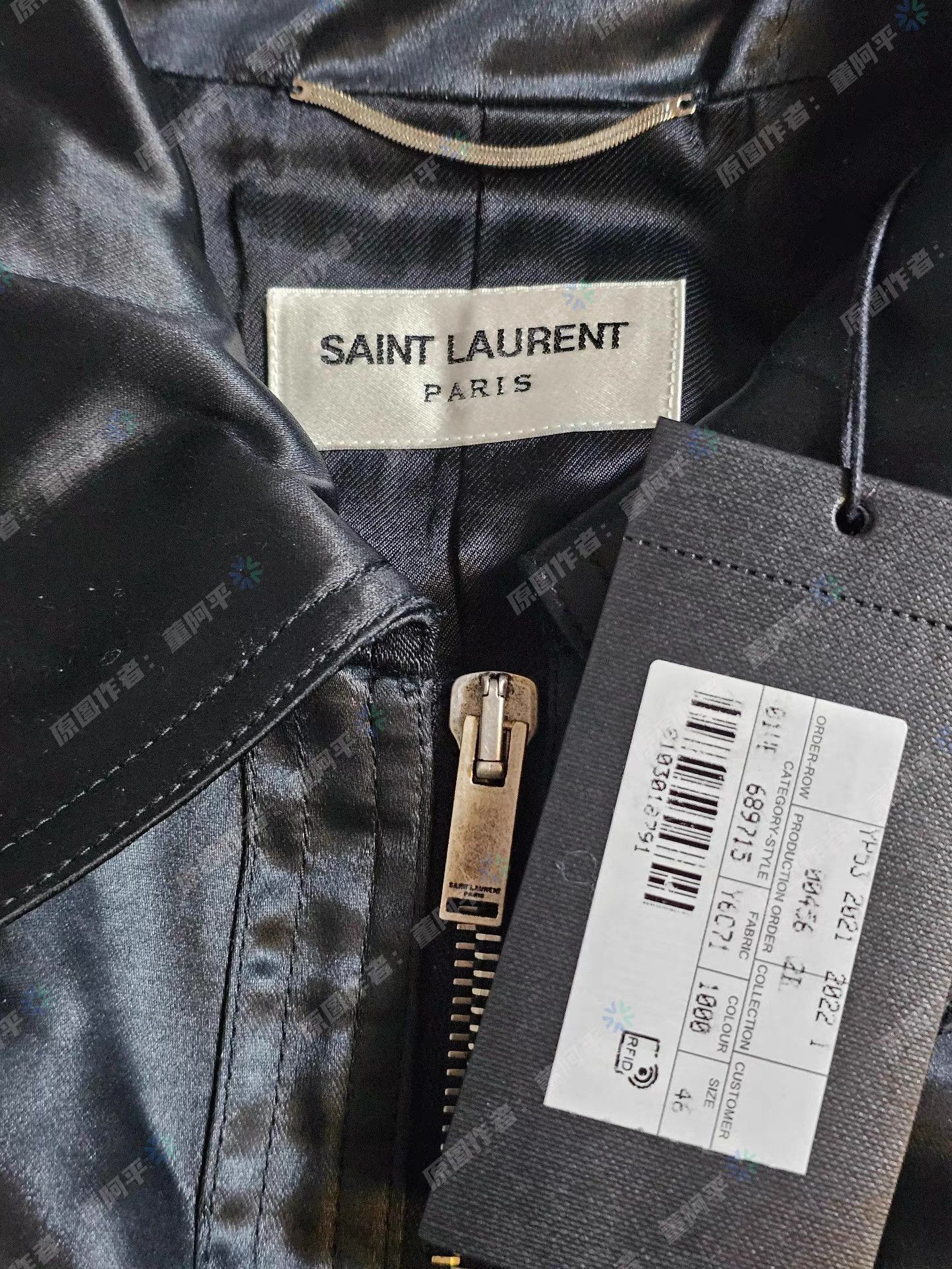 Saint Laurent Paris Black Satin Bomber Jacket with Zip Front & Pockets Size US S / EU 44-46 / 1 - 5 Thumbnail