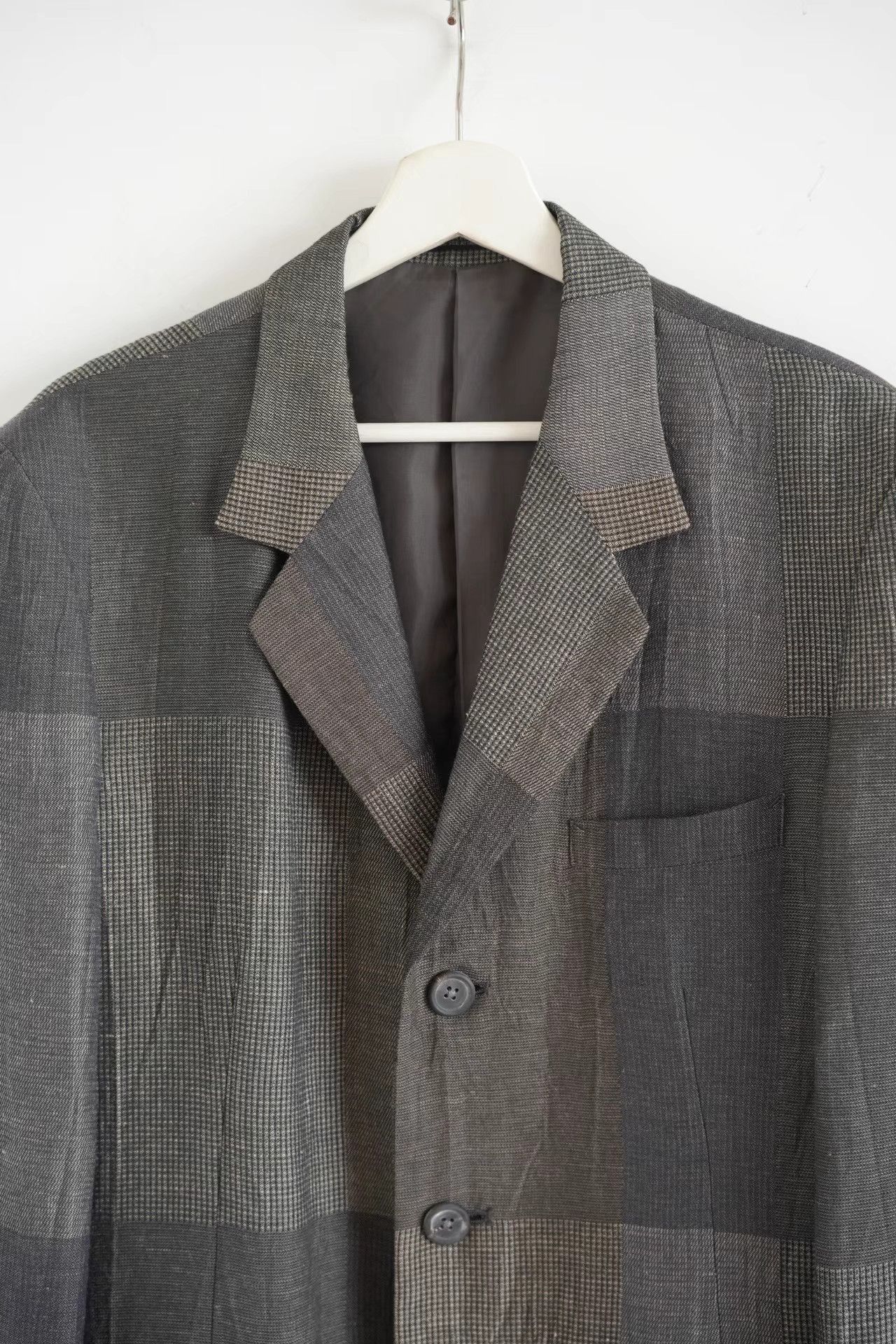 Yohji Yamamoto Gray Plaid Long Coat Size M Size US M / EU 48-50 / 2 - 3 Thumbnail