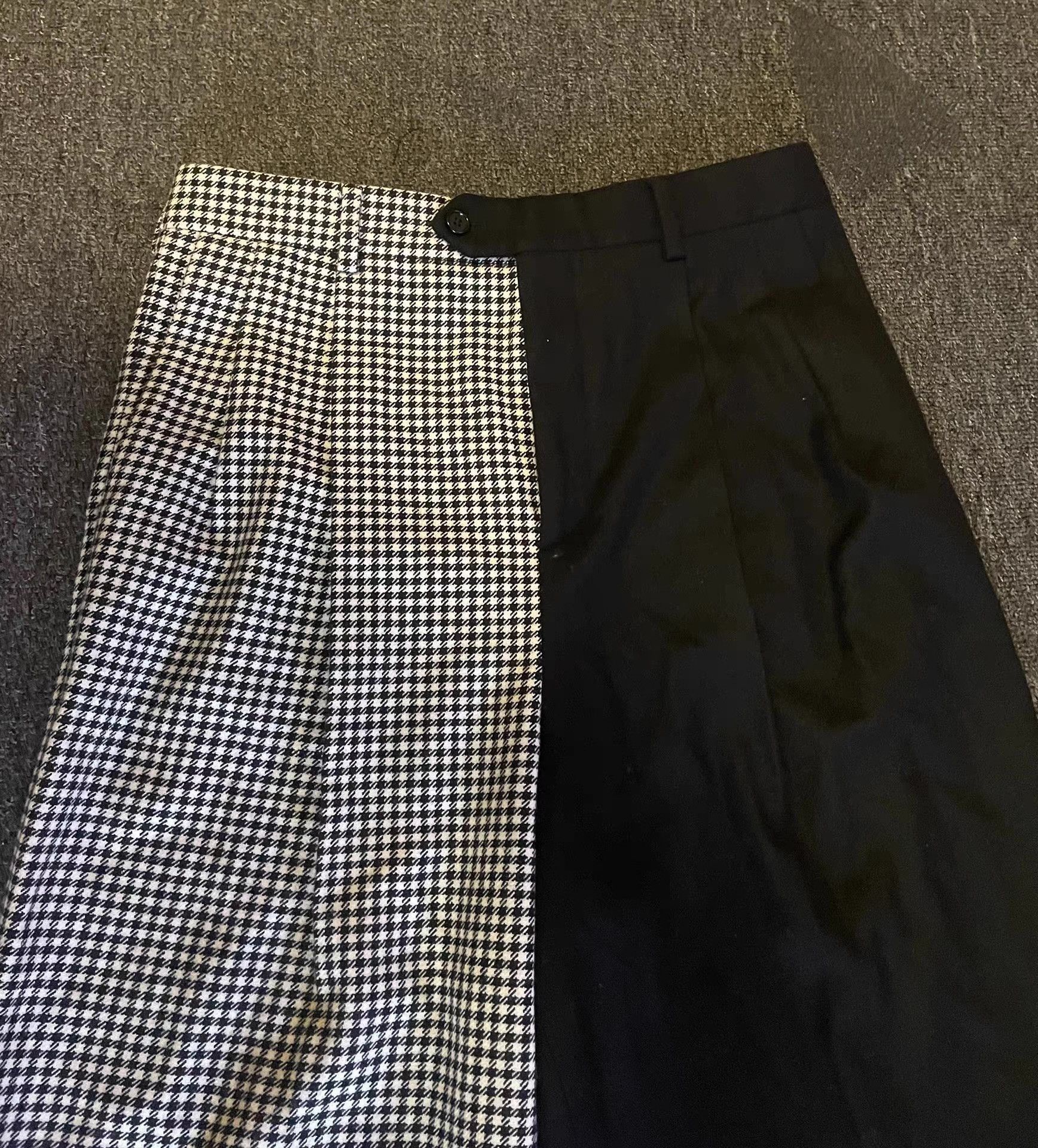 Celine Two-Tone Houndstooth & Solid Casual Pants Size US 32 / EU 48 - 2 Thumbnail
