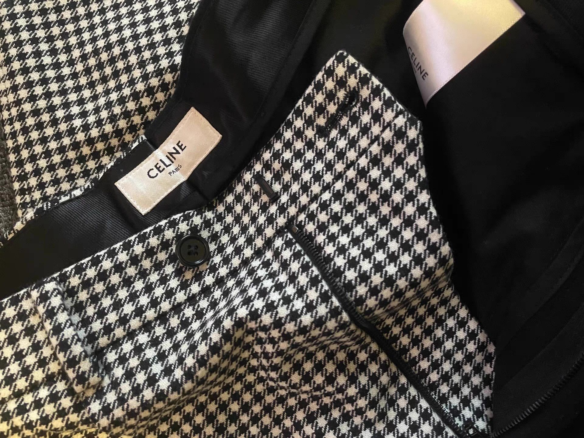 Celine Two-Tone Houndstooth & Solid Casual Pants Size US 32 / EU 48 - 4 Thumbnail