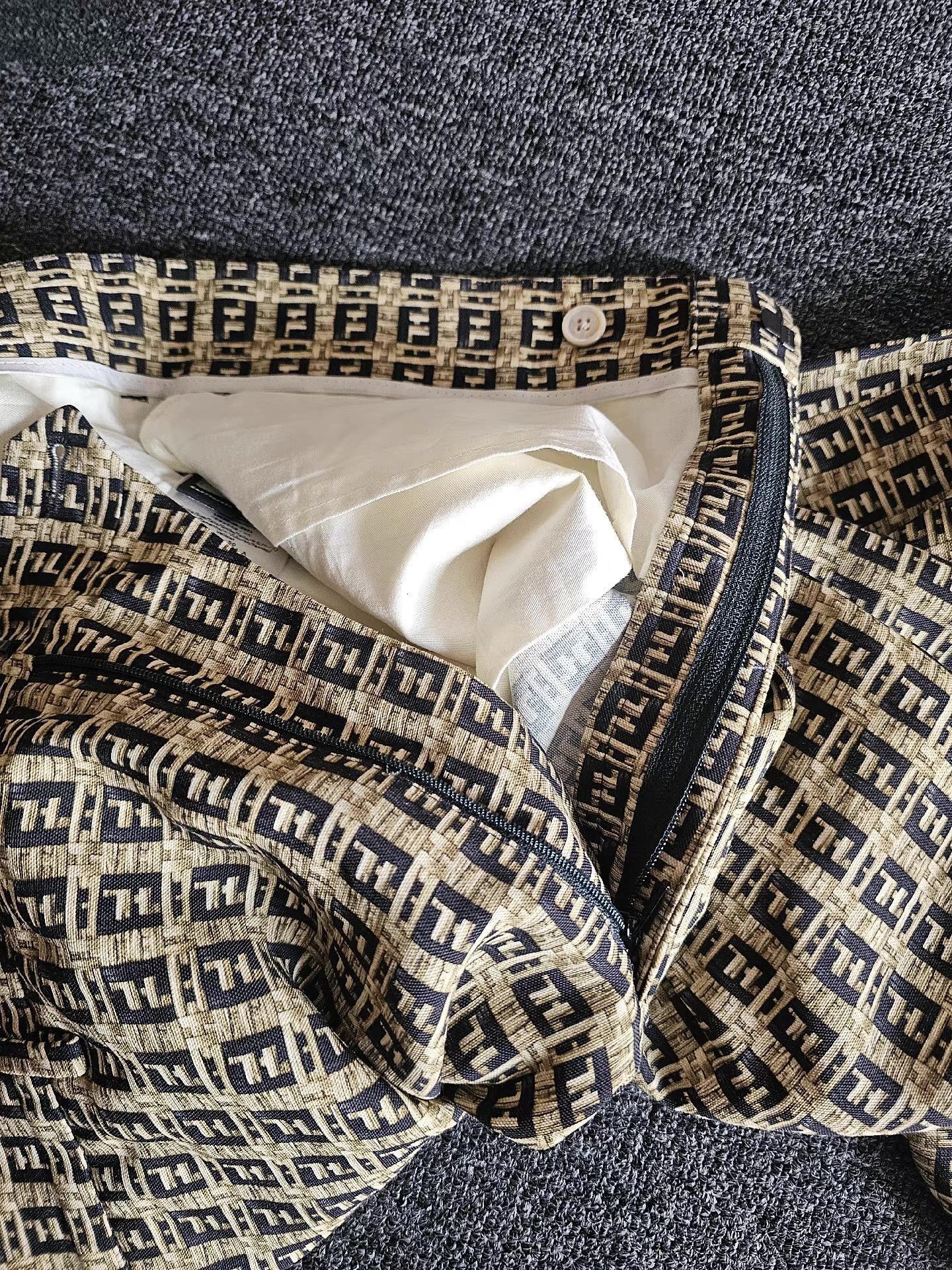 Fendi Yellow Patterned Casual Pants Size 34 Size US 34 / EU 50 - 4 Thumbnail