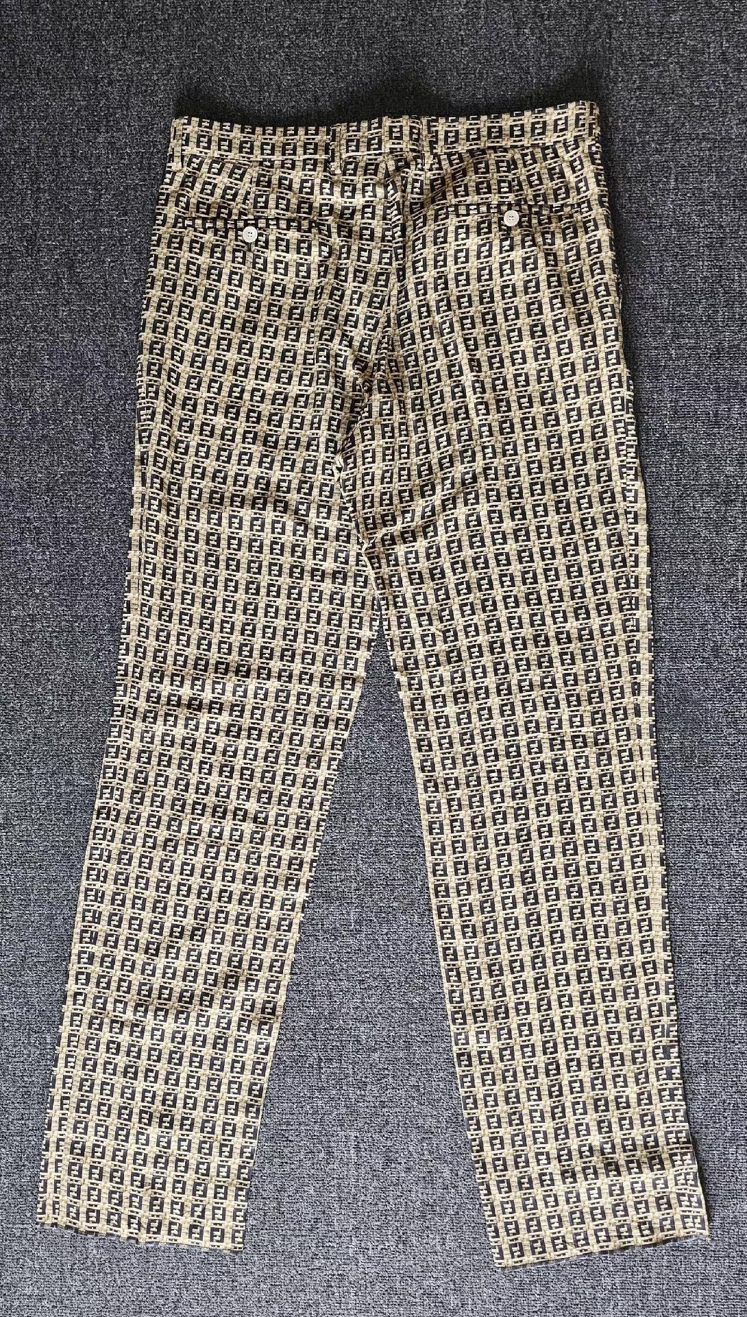 Fendi Yellow Patterned Casual Pants Size 34 Size US 34 / EU 50 - 2 Thumbnail