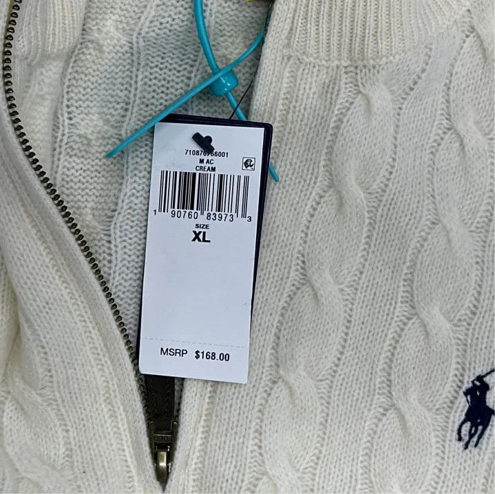 Polo Ralph Lauren Polo Ralph Lauren FW23 Cream Half-Zip Sweater Size US XL / EU 56 / 4 - 3 Thumbnail