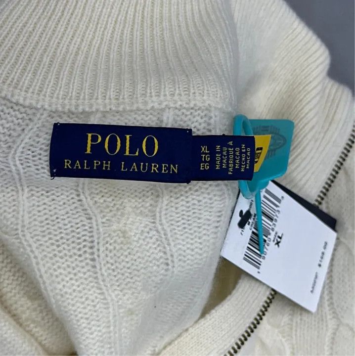 Polo Ralph Lauren Polo Ralph Lauren FW23 Cream Half-Zip Sweater Size US XL / EU 56 / 4 - 4 Thumbnail