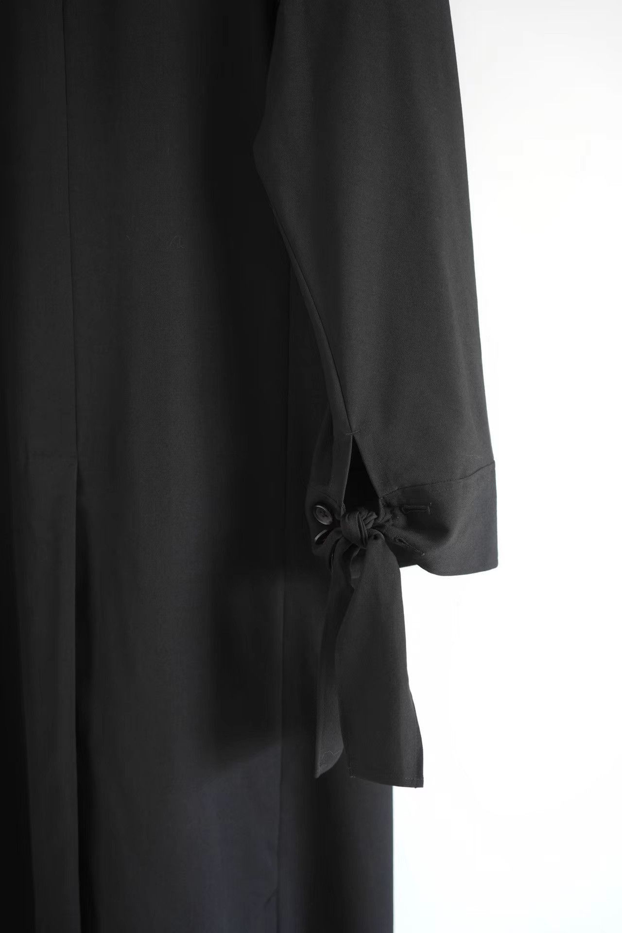 Yohji Yamamoto Black Long Coat with Button Closure Size US M / EU 48-50 / 2 - 4 Thumbnail