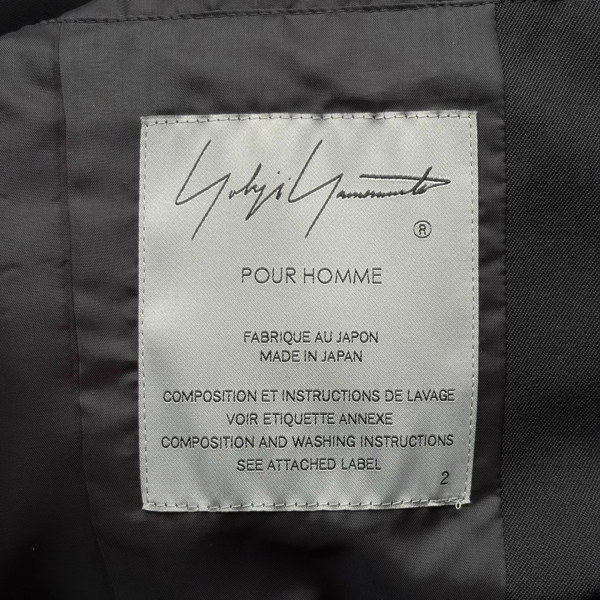 Yohji Yamamoto Black Long Coat with Button Closure Size US M / EU 48-50 / 2 - 7 Thumbnail