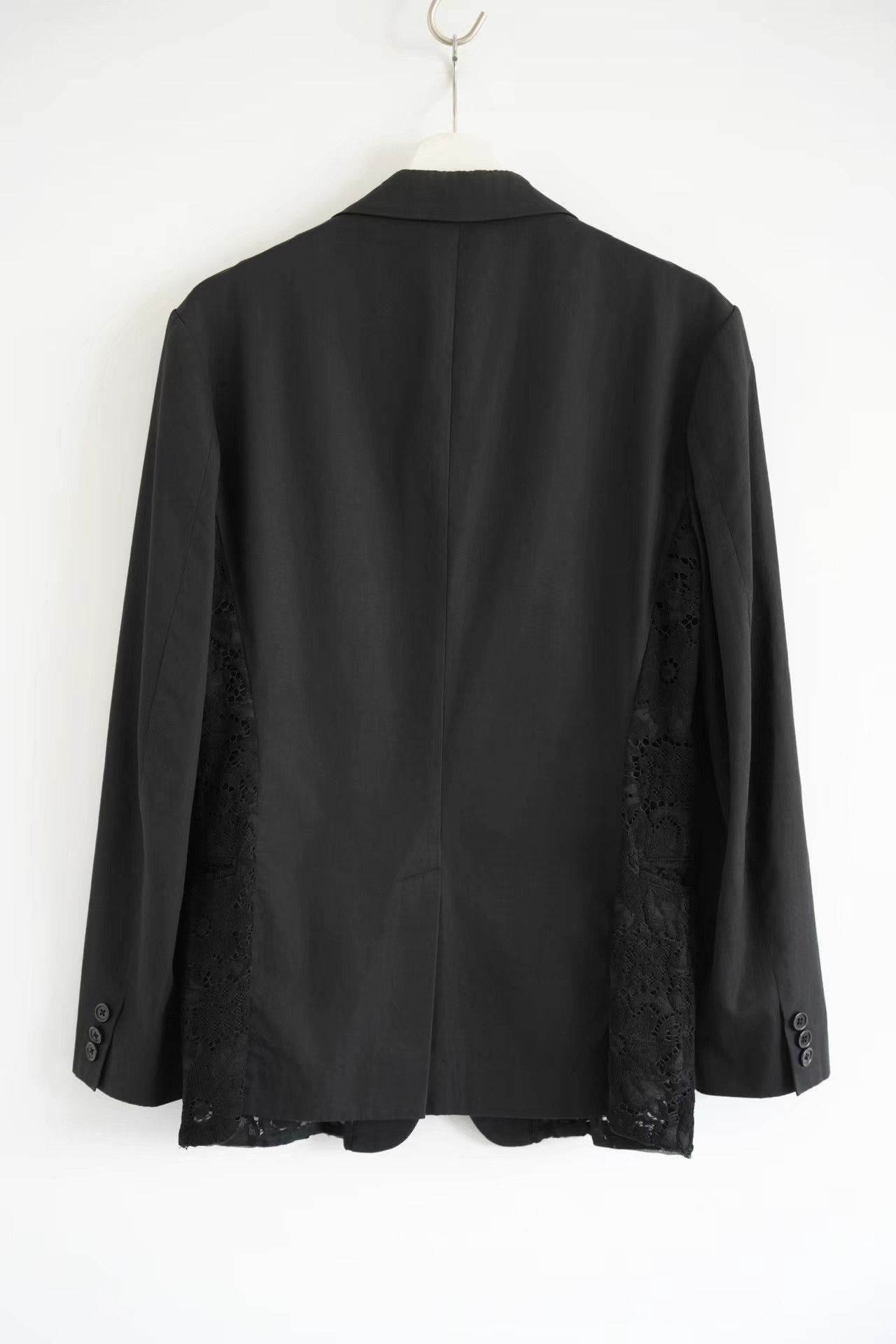 Yohji Yamamoto Black Lace Detail Blazer - Size S Size US S / EU 44-46 / 1 - 2 Thumbnail