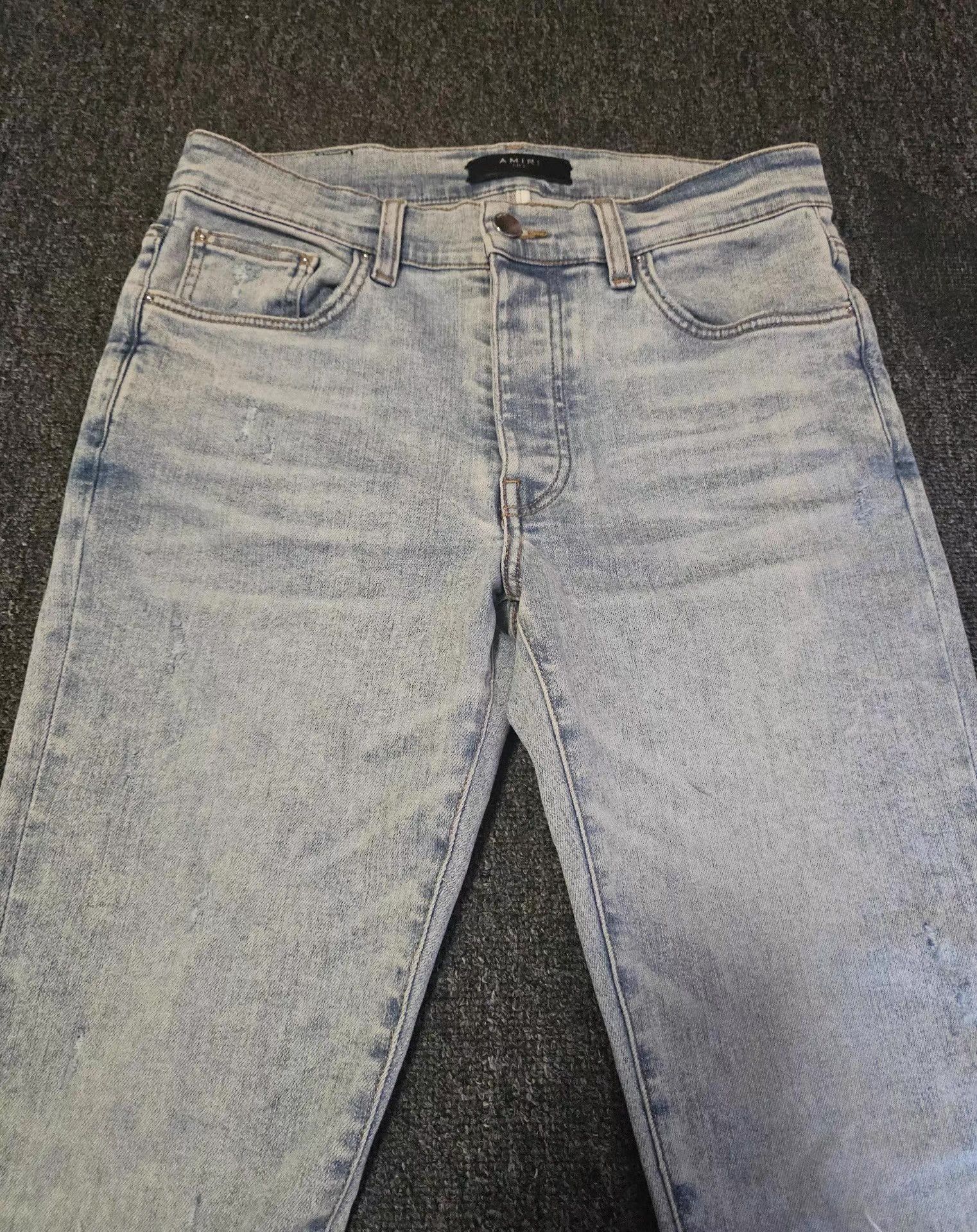 Amiri Blue Distressed Denim Jeans Size 34 Size US 34 / EU 50 - 2 Thumbnail