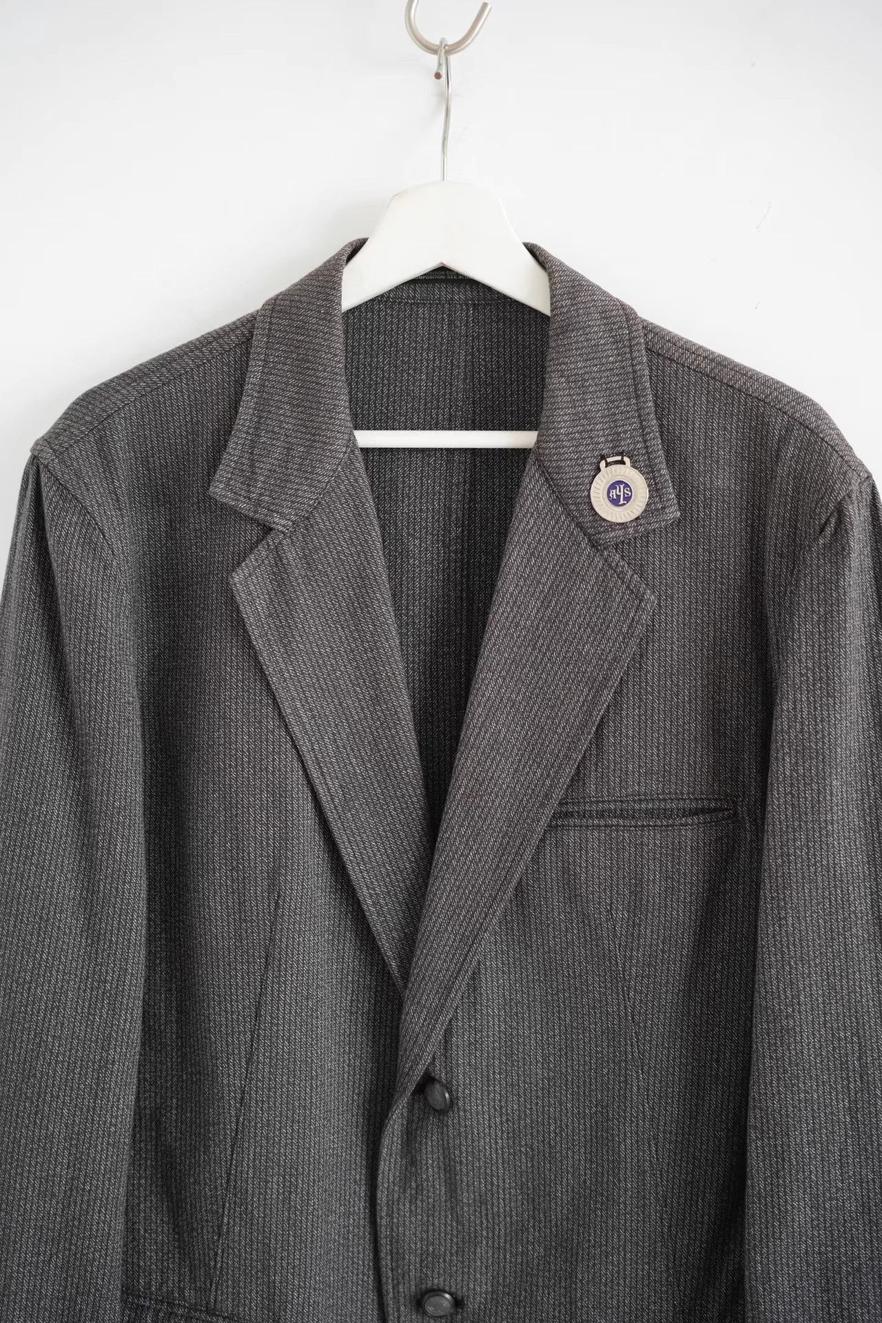 Yohji Yamamoto Gray Textured Blazer - Size L Size US L / EU 52-54 / 3 - 3 Thumbnail
