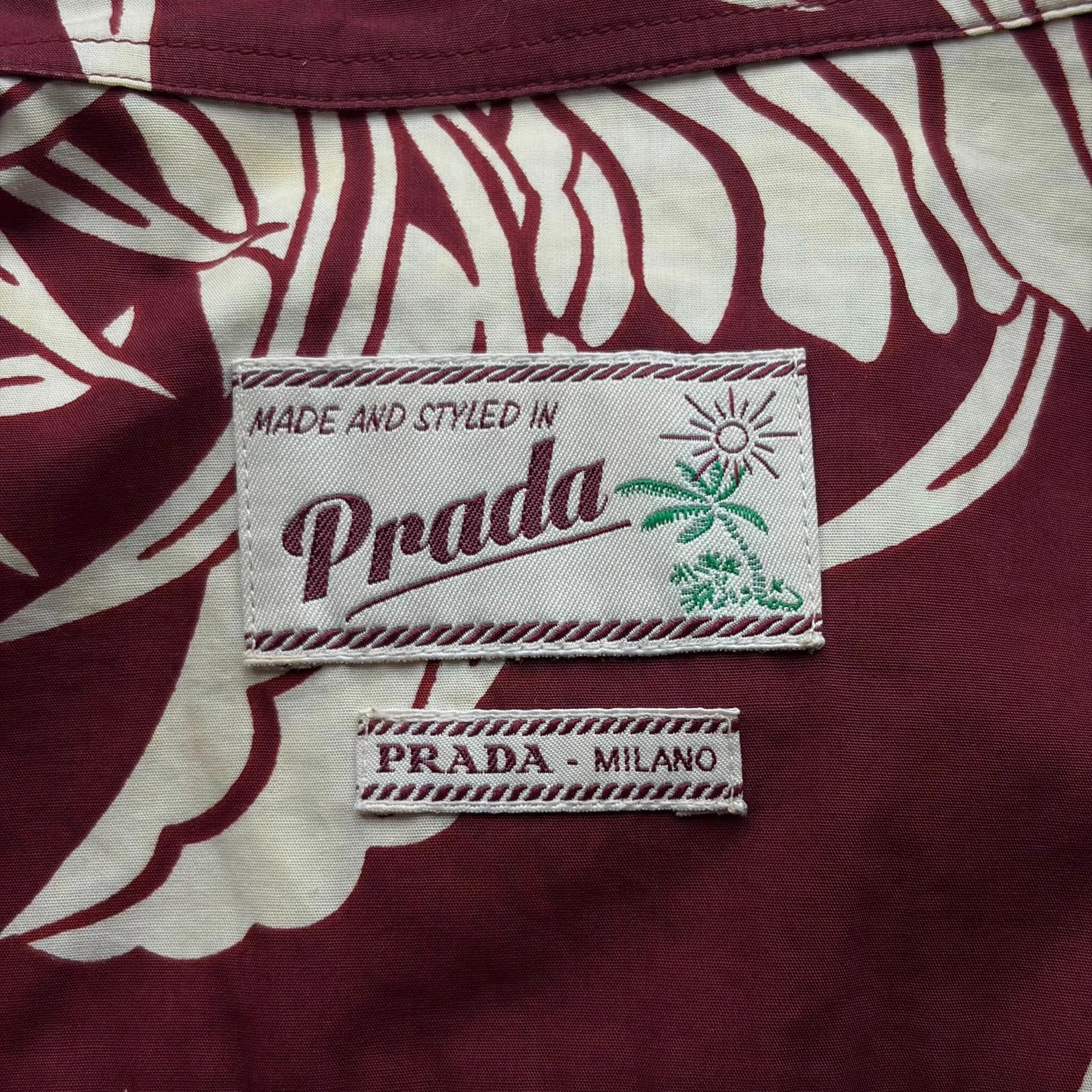 Prada Red Floral Print Long Sleeve Button-Up Shirt Size US XXS / EU 40 - 5 Thumbnail